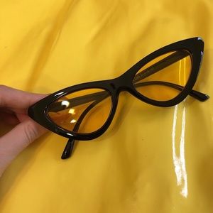 ⚠️ Retro Caution Black & Yellow Cat Eye Glasses ⚠️